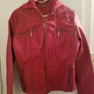 Faux res leathee jacket